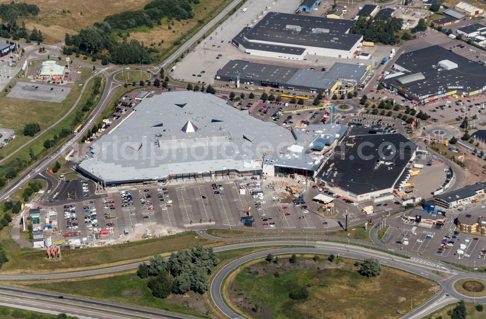 Löddeköpinge from above - Building of the shopping center Stadium Center Syd in Loeddekoepinge in Sweden