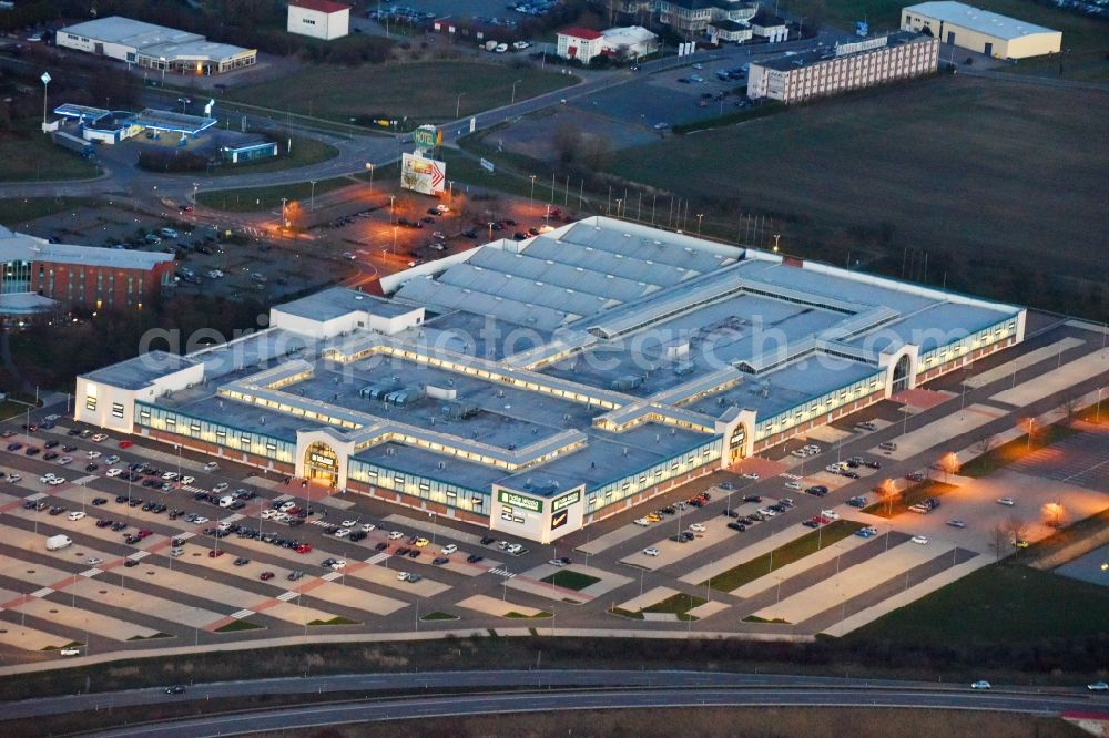 Sandersdorf-Brehna from above - Building of the shopping center The Style Outlets on Thiemendorfer Mark in the district Brehna in Sandersdorf-Brehna in the state Saxony-Anhalt