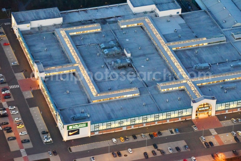 Sandersdorf-Brehna from the bird's eye view: Building of the shopping center The Style Outlets on Thiemendorfer Mark in the district Brehna in Sandersdorf-Brehna in the state Saxony-Anhalt