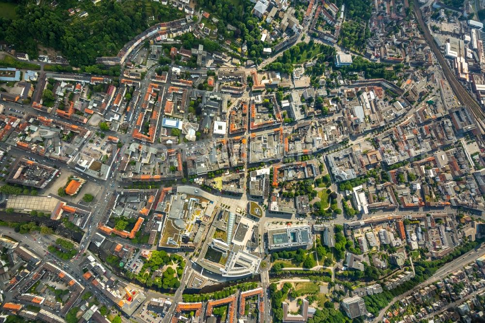 Aerial image Hagen - Building of the shopping center Volme Galerie GbR Friedrich-Ebert-Platz in the district Hagen-Mitte in Hagen in the state North Rhine-Westphalia