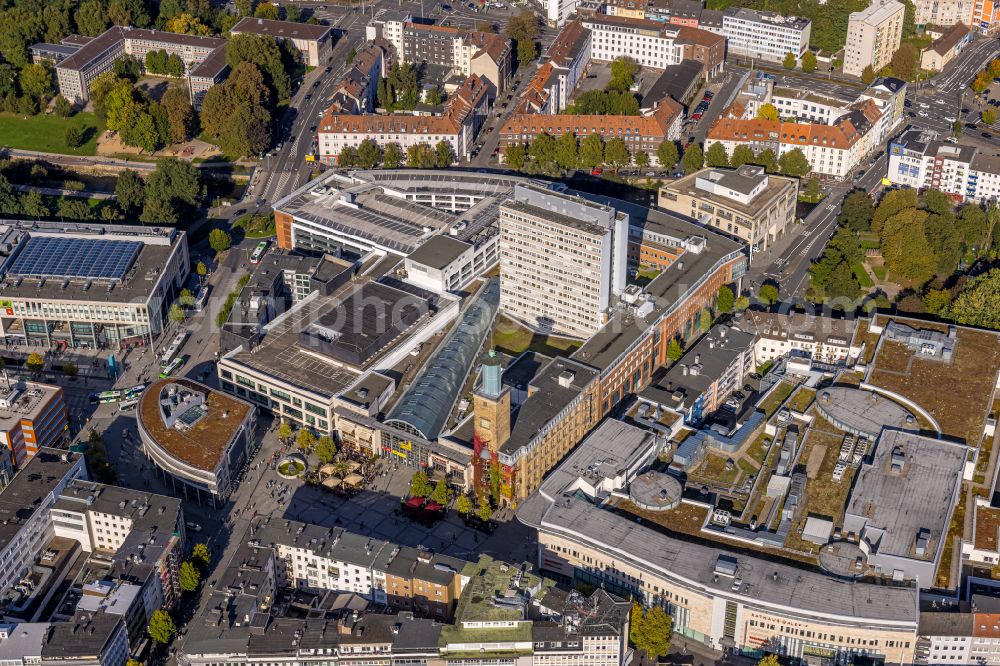 Hagen from the bird's eye view: Building of the shopping center Volme Galerie GbR Friedrich-Ebert-Platz in the district Hagen-Mitte in Hagen in the state North Rhine-Westphalia