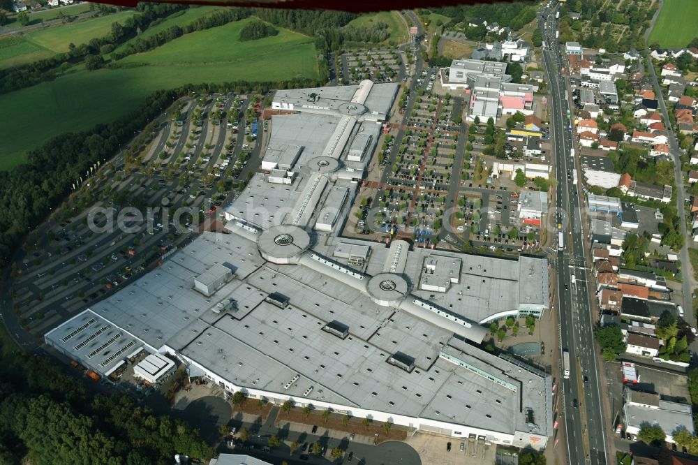 Aerial photograph Bad Oeynhausen - Building of the shopping center Werre-Park on Mindener Strasse in Bad Oeynhausen in the state North Rhine-Westphalia