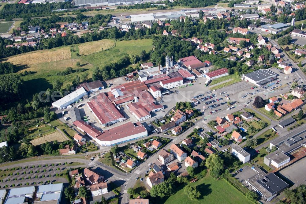 Weißenburg from above - Building of the shopping center Wissembourg in Weissenburg in Grand Est, France