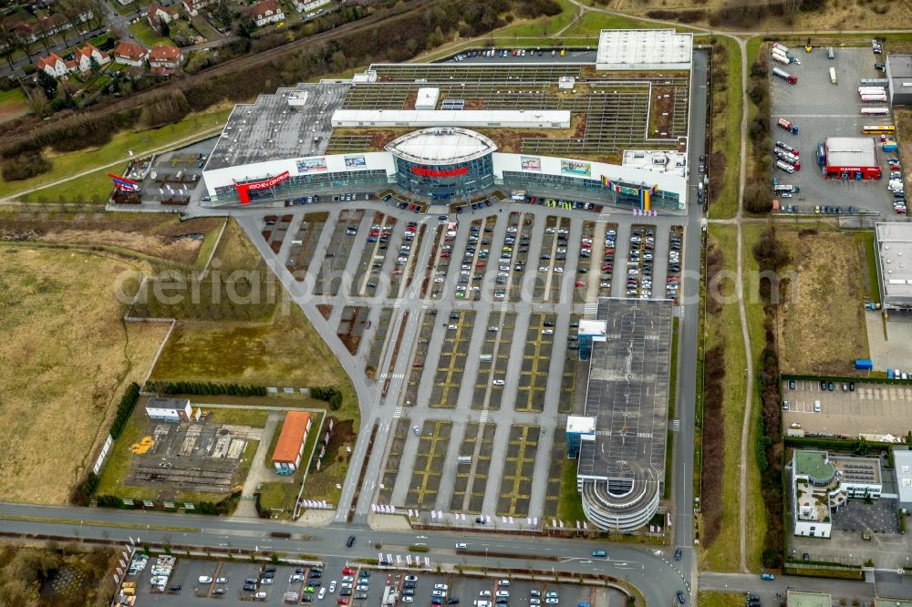 Aerial photograph Bottrop - Building of the store - furniture market Einrichtungshaus Ostermann GmbH & Co. KG in Bottrop in the state North Rhine-Westphalia