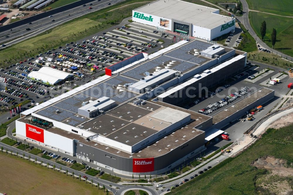 Aerial photograph Fürth - Building of the store - furniture market Hoeffner Online GmbH & Co. KG In of Schmalau in Fuerth in the state Bavaria, Germany