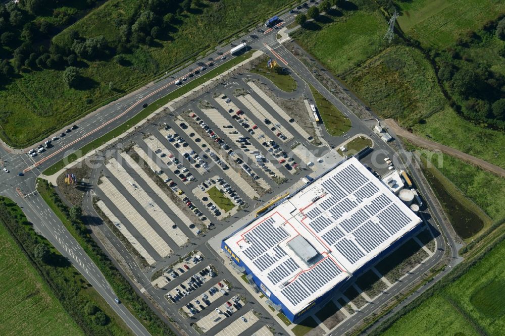 Bremerhaven from the bird's eye view: Building of the store - furniture market IKEA in Bremerhaven in the state Bremen