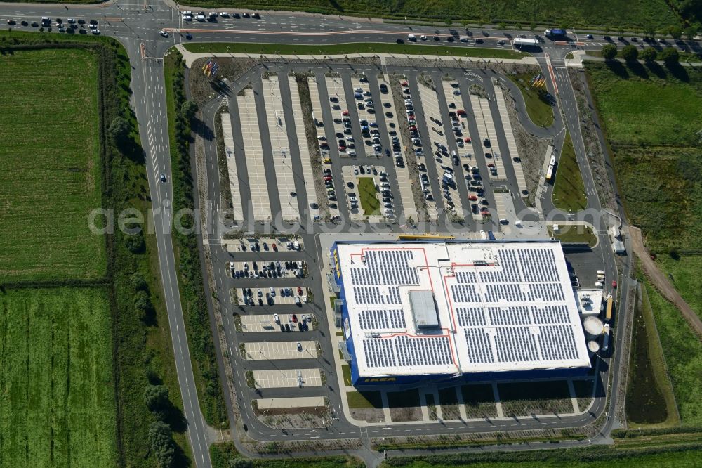 Aerial image Bremerhaven - Building of the store - furniture market IKEA in Bremerhaven in the state Bremen