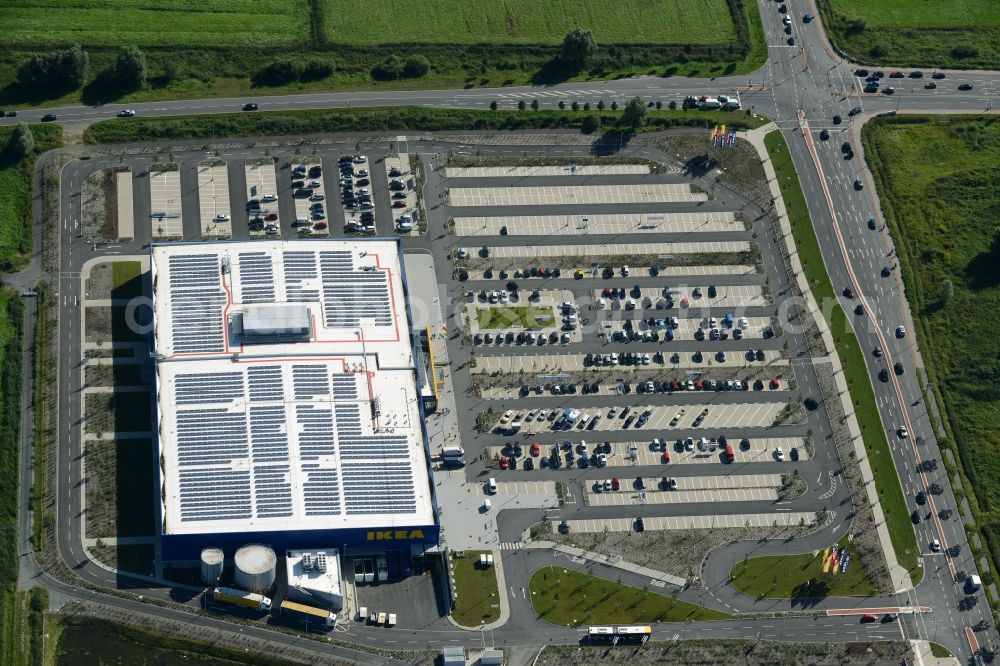 Bremerhaven from above - Building of the store - furniture market IKEA in Bremerhaven in the state Bremen