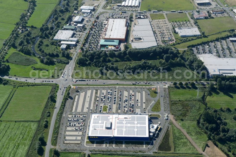 Bremerhaven from the bird's eye view: Building of the store - furniture market IKEA in Bremerhaven in the state Bremen