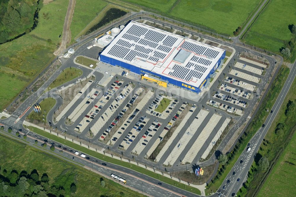 Aerial image Bremerhaven - Building of the store - furniture market IKEA in Bremerhaven in the state Bremen