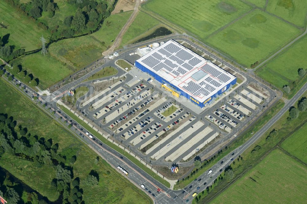 Aerial photograph Bremerhaven - Building of the store - furniture market IKEA in Bremerhaven in the state Bremen