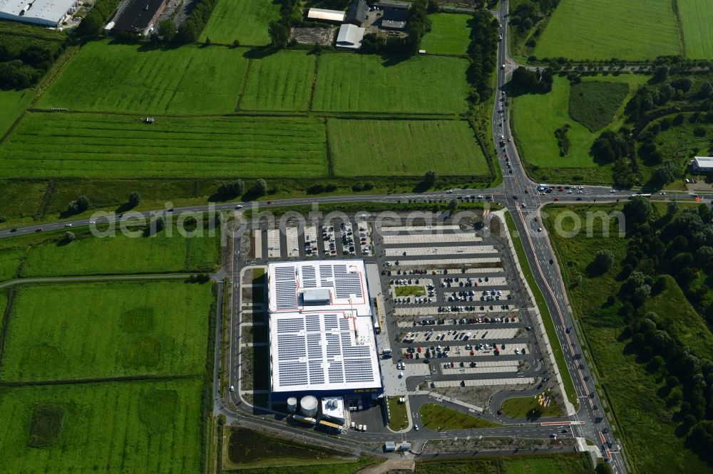 Bremerhaven from above - Building of the store - furniture market IKEA in Bremerhaven in the state Bremen