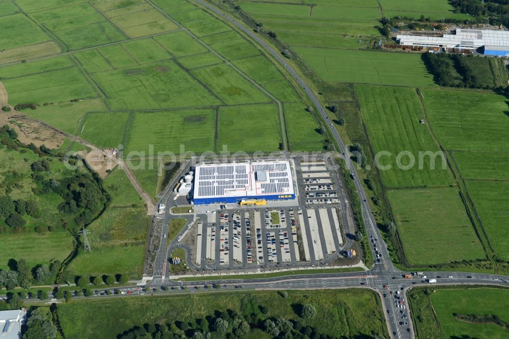 Aerial image Bremerhaven - Building of the store - furniture market IKEA in Bremerhaven in the state Bremen