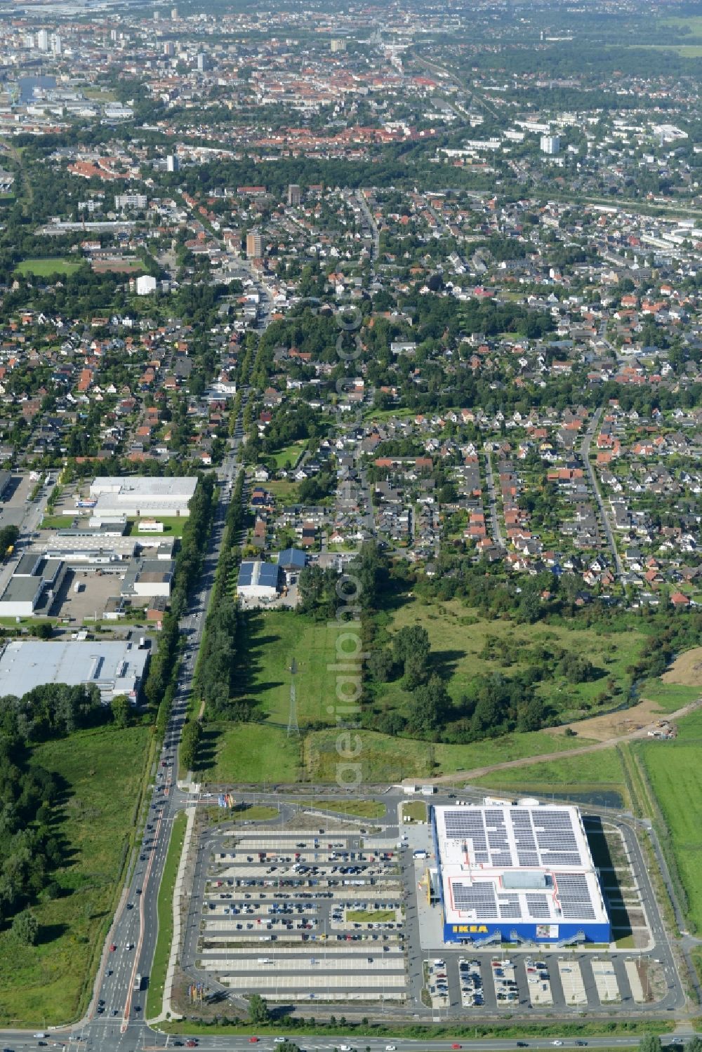 Aerial photograph Bremerhaven - Building of the store - furniture market IKEA in Bremerhaven in the state Bremen