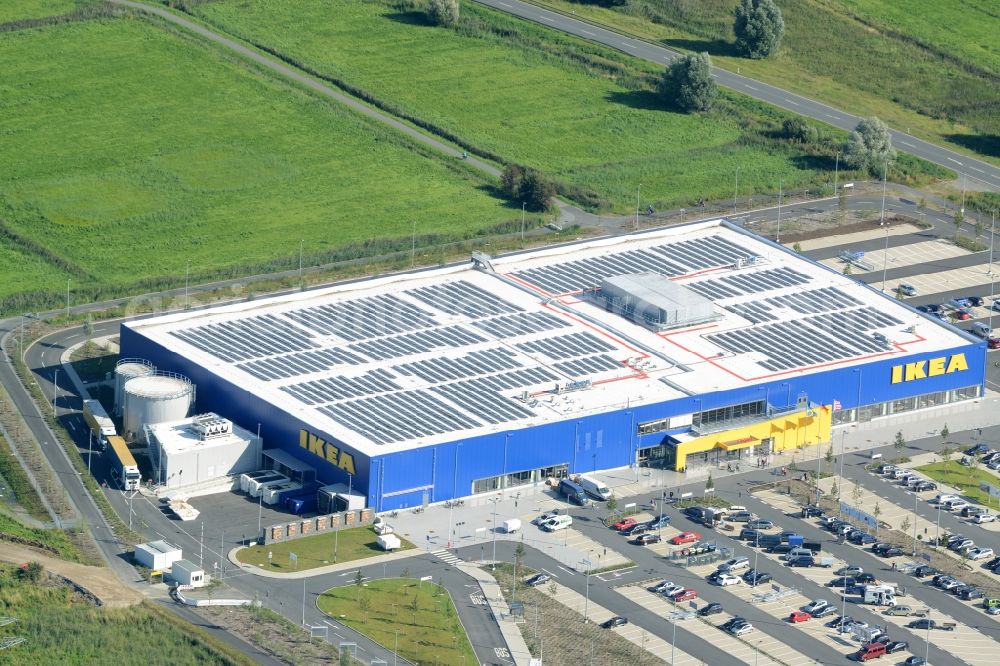 Bremerhaven from above - Building of the store - furniture market IKEA in Bremerhaven in the state Bremen