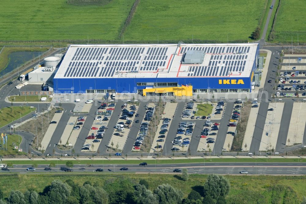 Bremerhaven from the bird's eye view: Building of the store - furniture market IKEA in Bremerhaven in the state Bremen