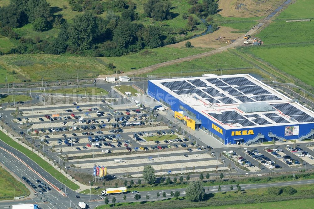 Bremerhaven from above - Building of the store - furniture market IKEA in Bremerhaven in the state Bremen