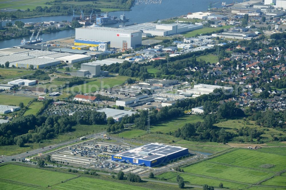 Aerial photograph Bremerhaven - Building of the store - furniture market IKEA in Bremerhaven in the state Bremen