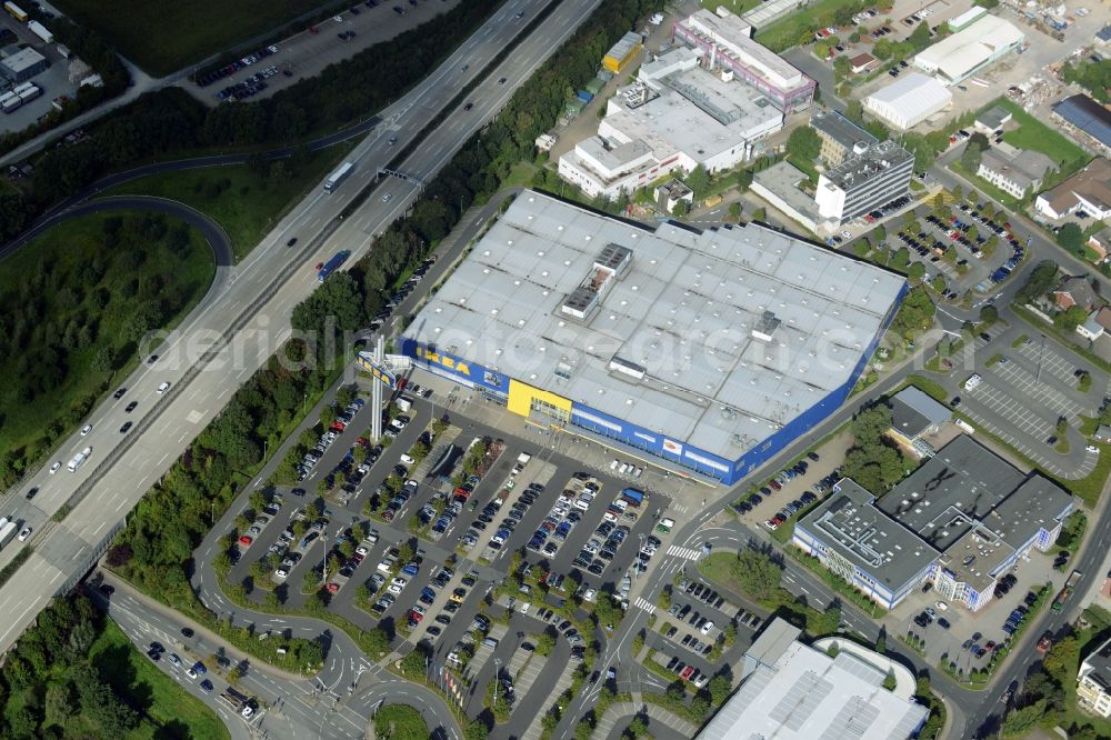 Aerial image Burgwedel - Building of the store - furniture market of IKEA in Burgwedel in the state Lower Saxony