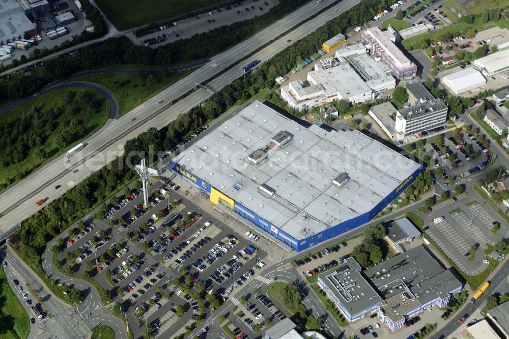 Aerial photograph Burgwedel - Building of the store - furniture market of IKEA in Burgwedel in the state Lower Saxony