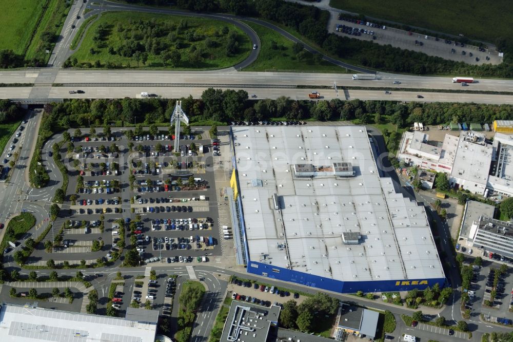 Burgwedel from above - Building of the store - furniture market of IKEA in Burgwedel in the state Lower Saxony