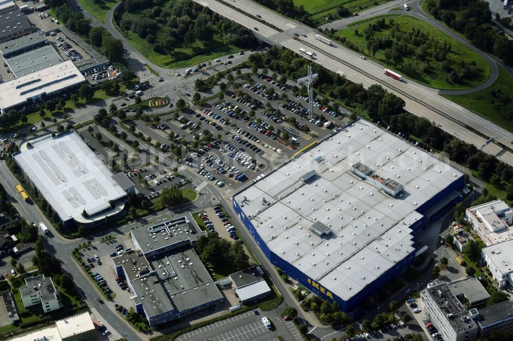 Burgwedel from above - Building of the store - furniture market of IKEA in Burgwedel in the state Lower Saxony