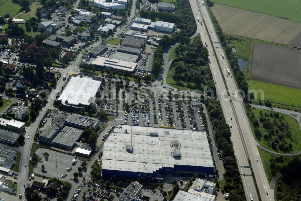 Burgwedel from the bird's eye view: Building of the store - furniture market of IKEA in Burgwedel in the state Lower Saxony