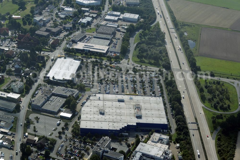 Aerial image Burgwedel - Building of the store - furniture market of IKEA in Burgwedel in the state Lower Saxony