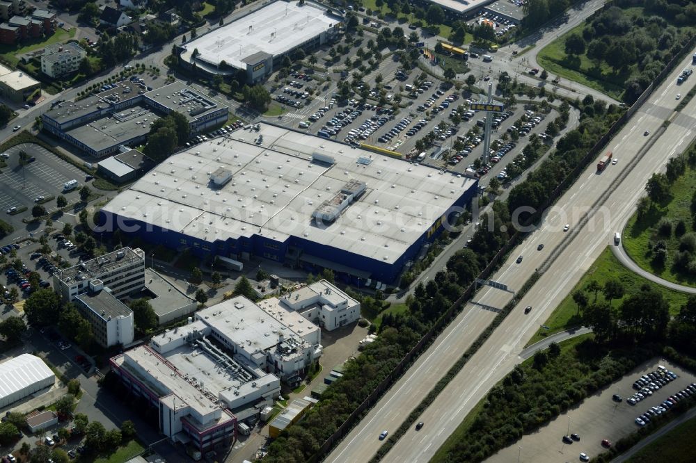 Aerial photograph Burgwedel - Building of the store - furniture market of IKEA in Burgwedel in the state Lower Saxony