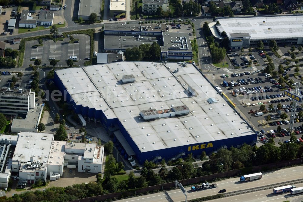 Burgwedel from the bird's eye view: Building of the store - furniture market of IKEA in Burgwedel in the state Lower Saxony