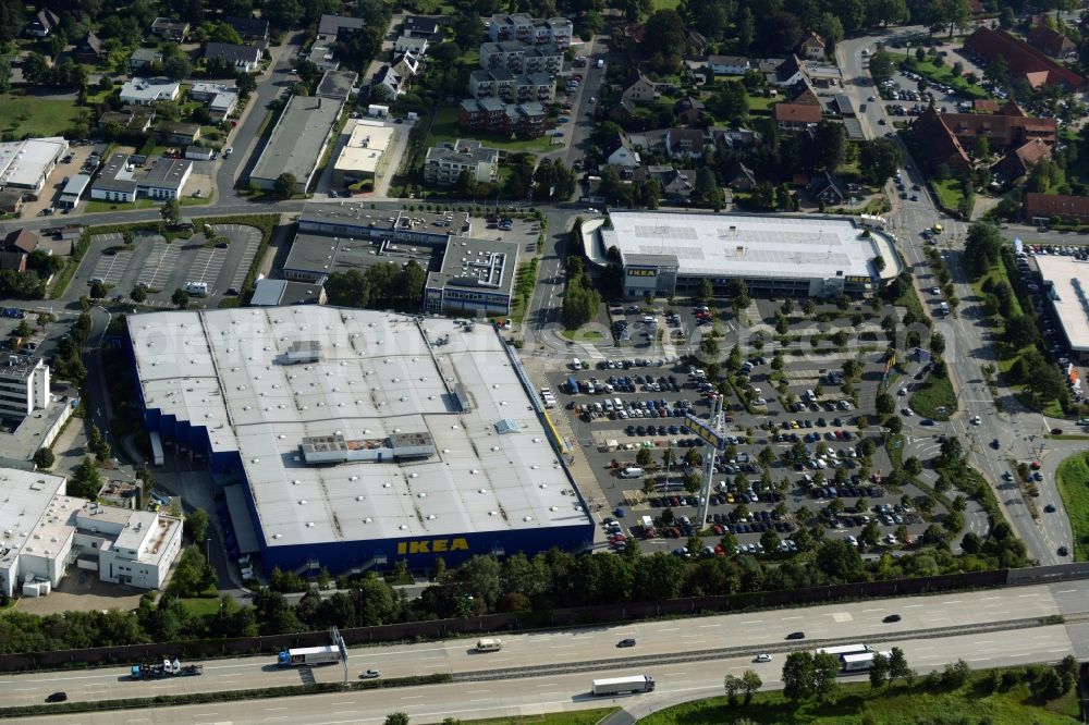 Aerial photograph Burgwedel - Building of the store - furniture market of IKEA in Burgwedel in the state Lower Saxony