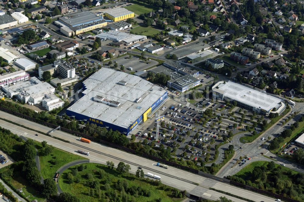 Burgwedel from above - Building of the store - furniture market of IKEA in Burgwedel in the state Lower Saxony