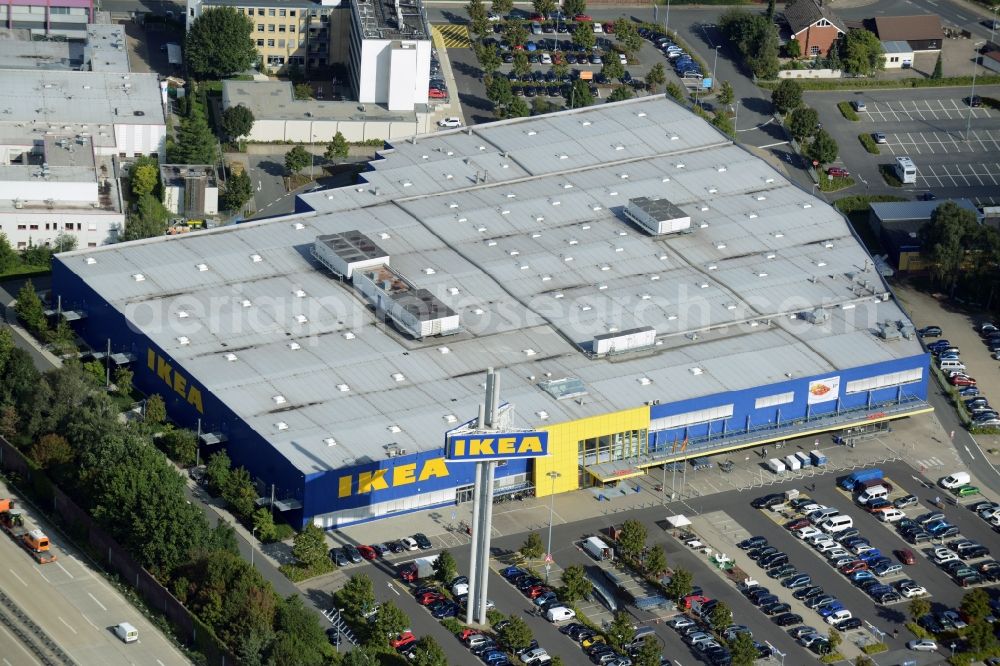 Aerial image Burgwedel - Building of the store - furniture market of IKEA in Burgwedel in the state Lower Saxony