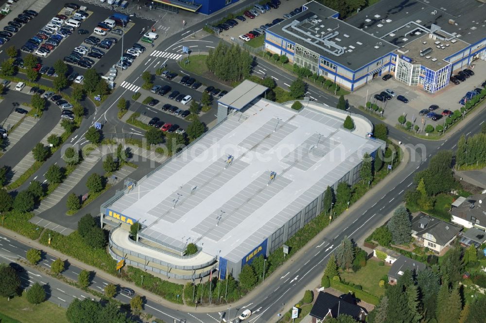 Burgwedel from above - Building of the store - furniture market of IKEA in Burgwedel in the state Lower Saxony