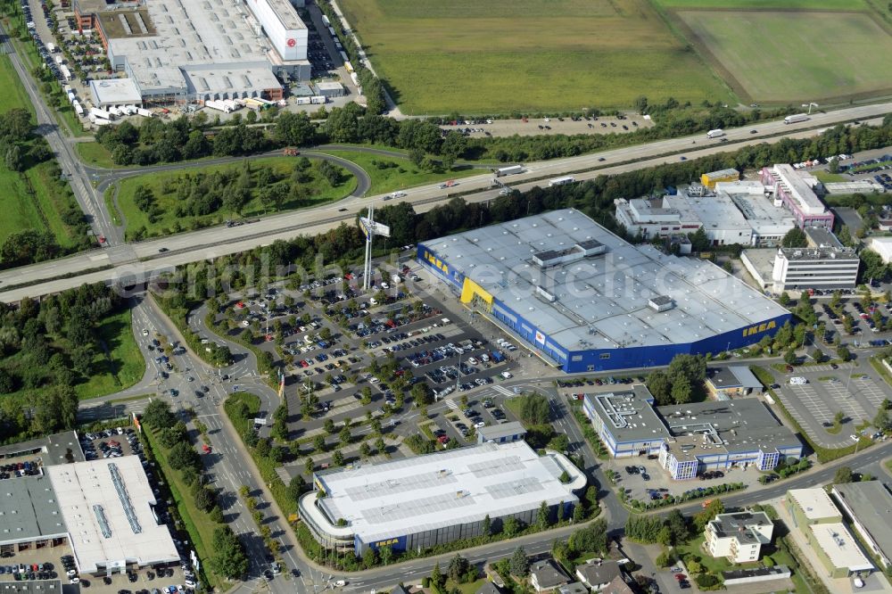 Aerial image Burgwedel - Building of the store - furniture market of IKEA in Burgwedel in the state Lower Saxony