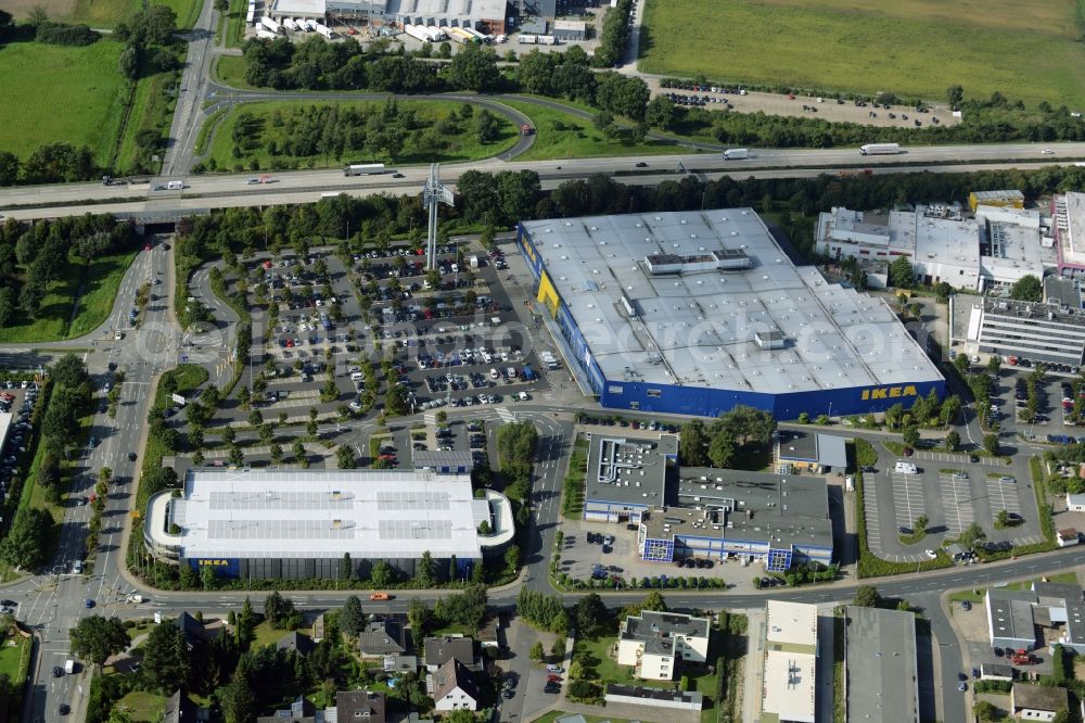 Aerial photograph Burgwedel - Building of the store - furniture market of IKEA in Burgwedel in the state Lower Saxony