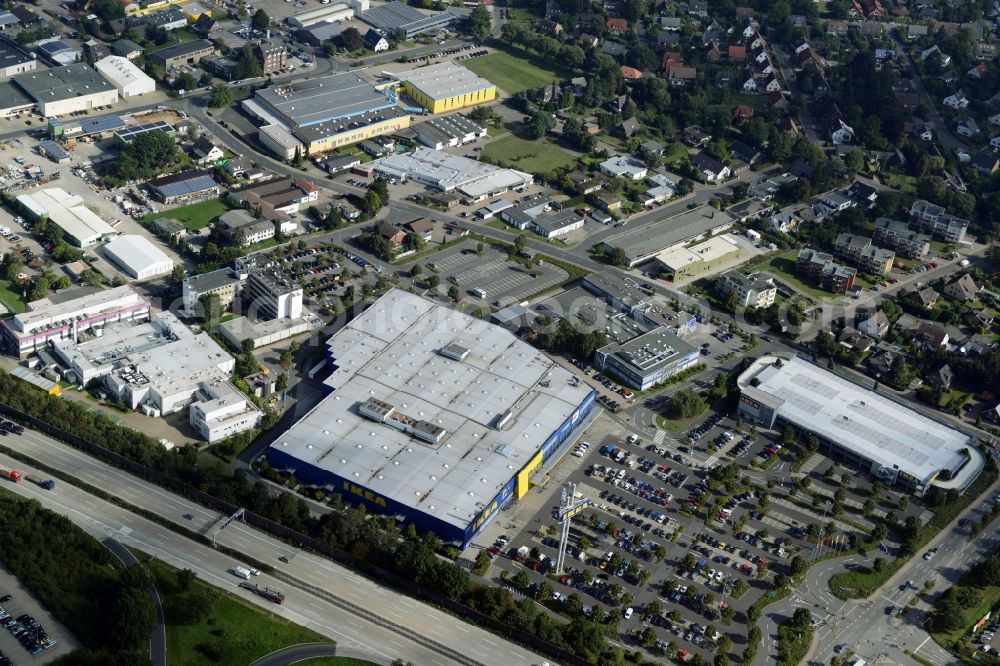 Burgwedel from the bird's eye view: Building of the store - furniture market of IKEA in Burgwedel in the state Lower Saxony