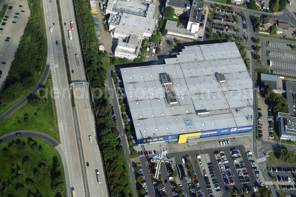 Aerial image Burgwedel - Building of the store - furniture market of IKEA in Burgwedel in the state Lower Saxony