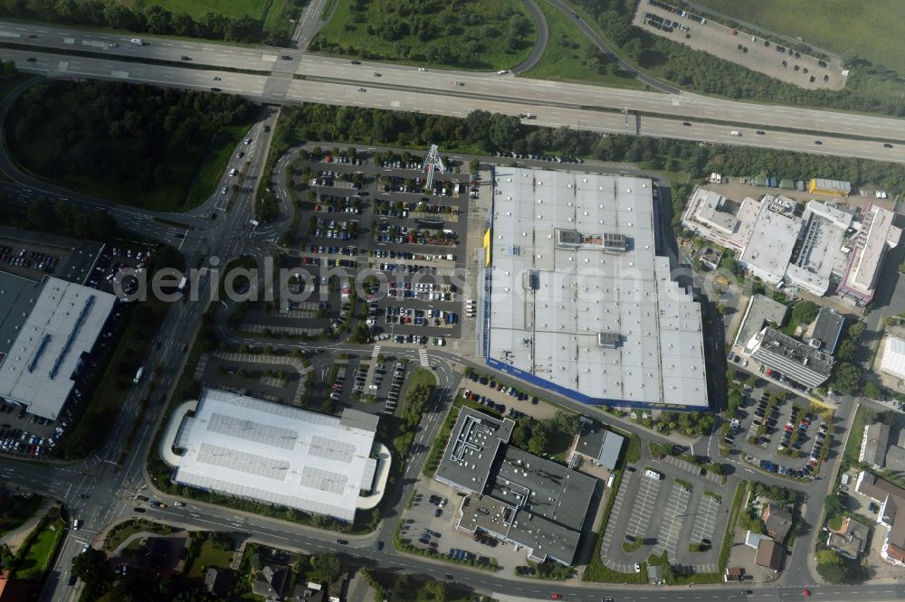 Burgwedel from the bird's eye view: Building of the store - furniture market of IKEA in Burgwedel in the state Lower Saxony