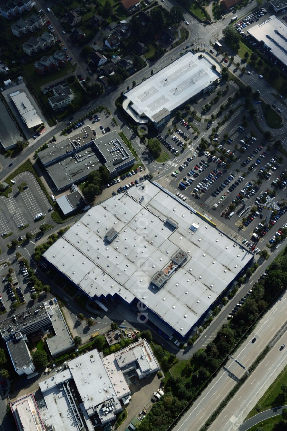 Aerial photograph Burgwedel - Building of the store - furniture market of IKEA in Burgwedel in the state Lower Saxony