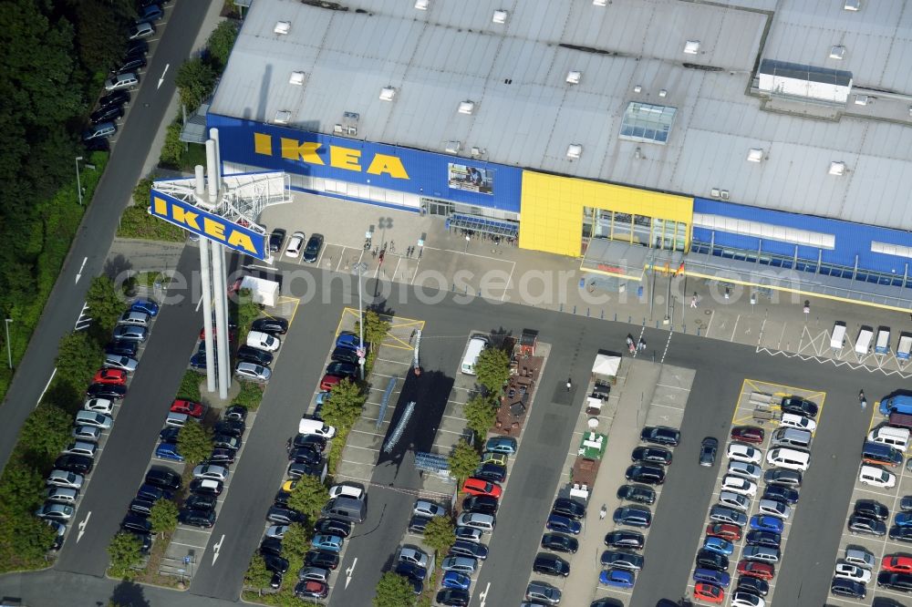 Aerial photograph Burgwedel - Building of the store - furniture market of IKEA in Burgwedel in the state Lower Saxony