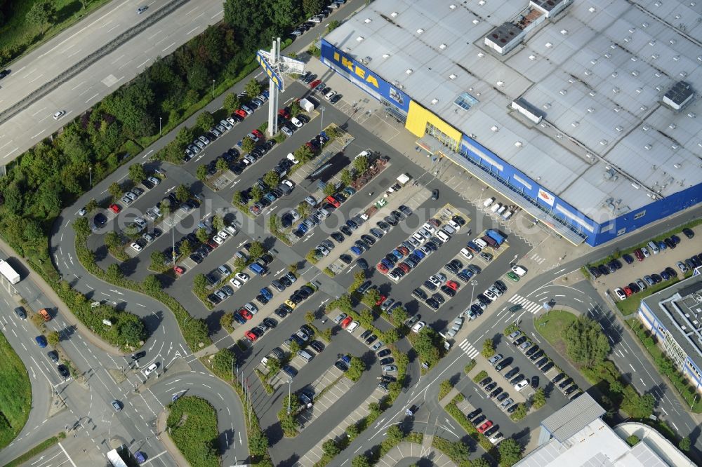 Burgwedel from the bird's eye view: Building of the store - furniture market of IKEA in Burgwedel in the state Lower Saxony