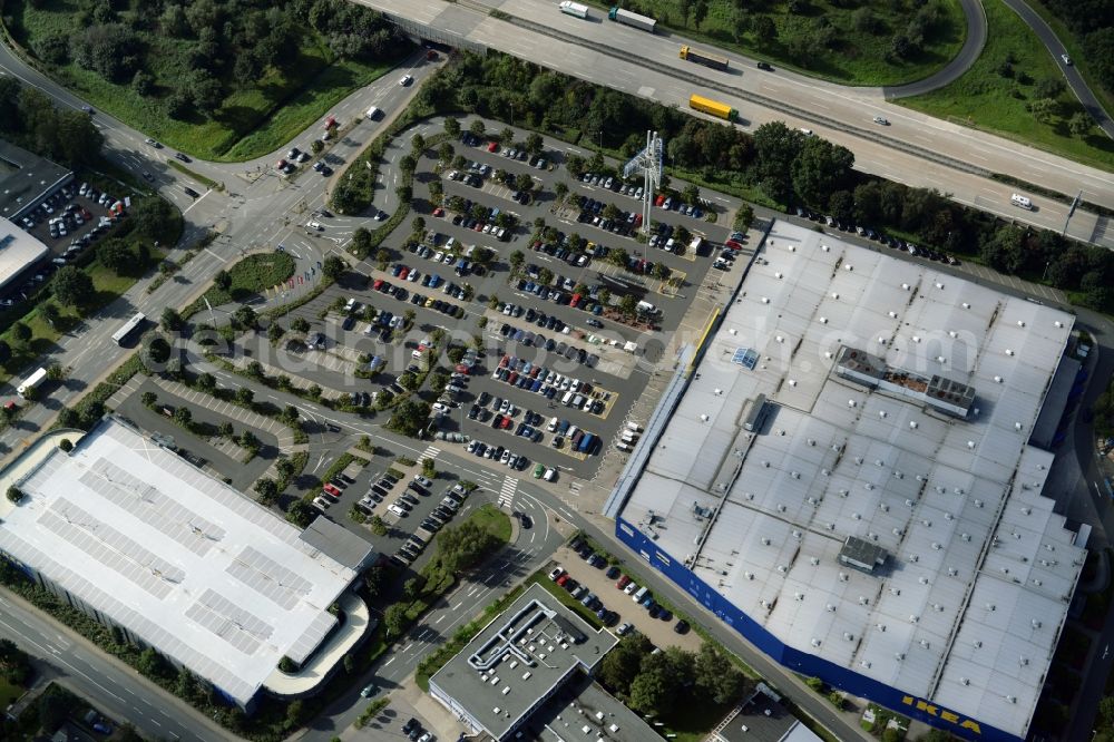 Aerial image Burgwedel - Building of the store - furniture market of IKEA in Burgwedel in the state Lower Saxony