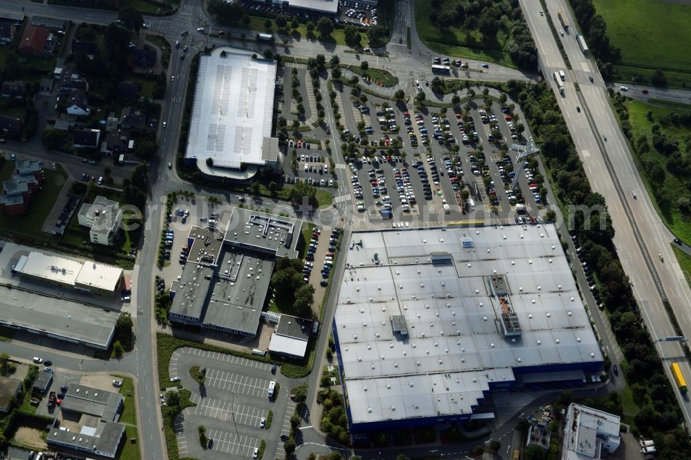 Burgwedel from above - Building of the store - furniture market of IKEA in Burgwedel in the state Lower Saxony