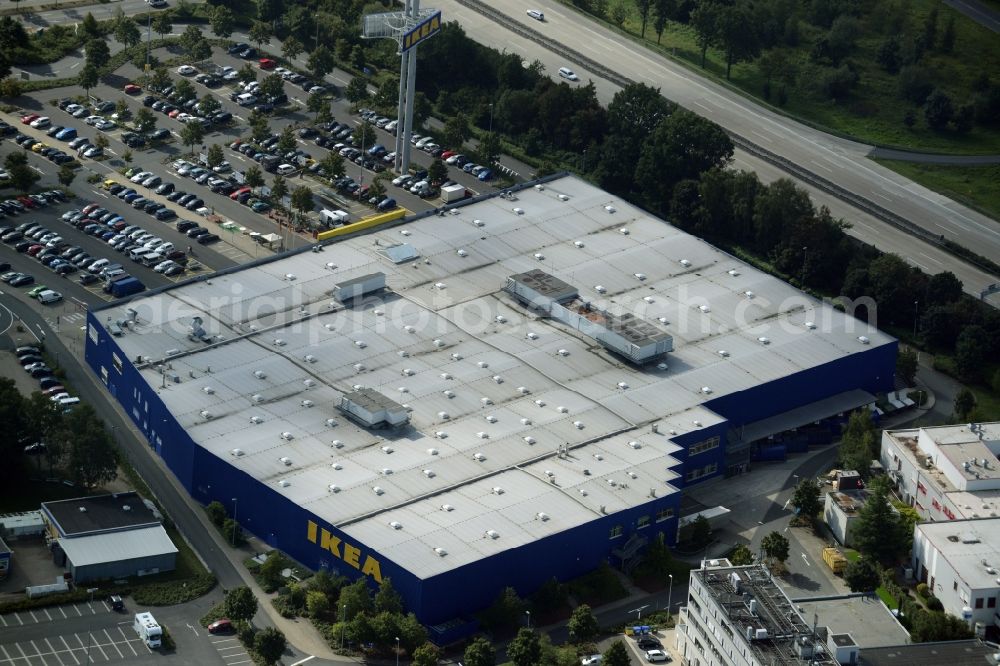 Burgwedel from the bird's eye view: Building of the store - furniture market of IKEA in Burgwedel in the state Lower Saxony