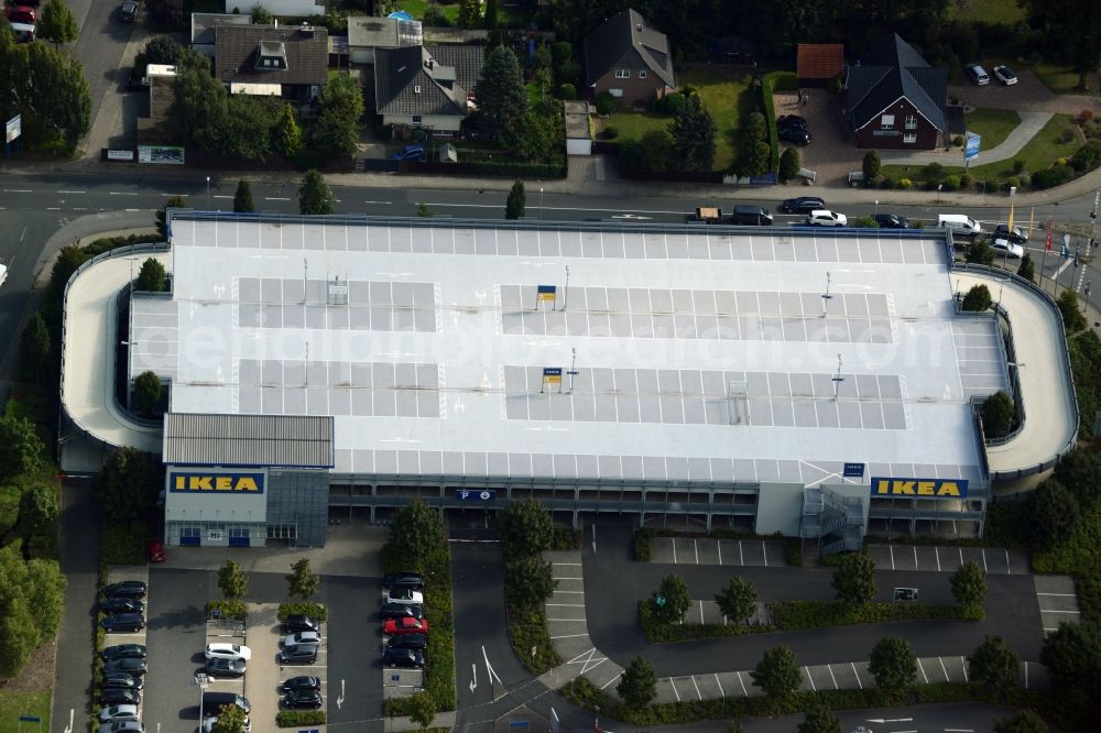 Aerial photograph Burgwedel - Building of the store - furniture market of IKEA in Burgwedel in the state Lower Saxony