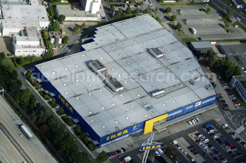 Burgwedel from the bird's eye view: Building of the store - furniture market of IKEA in Burgwedel in the state Lower Saxony