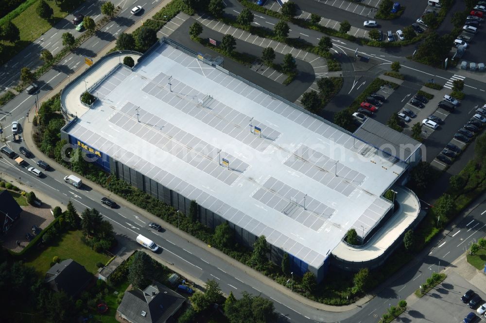 Burgwedel from above - Building of the store - furniture market of IKEA in Burgwedel in the state Lower Saxony