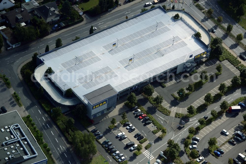 Aerial image Burgwedel - Building of the store - furniture market of IKEA in Burgwedel in the state Lower Saxony