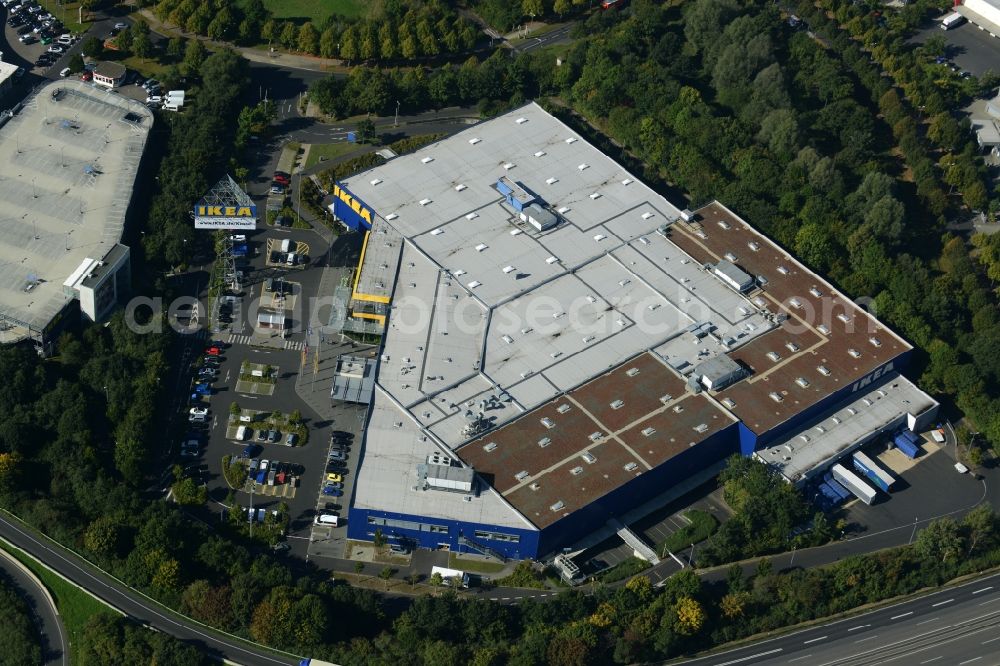 Aerial image Kassel - Building of the store - furniture market IKEA Einrichtungshaus on Heinrich-Hertz-Strasse in Kassel in the state Hesse